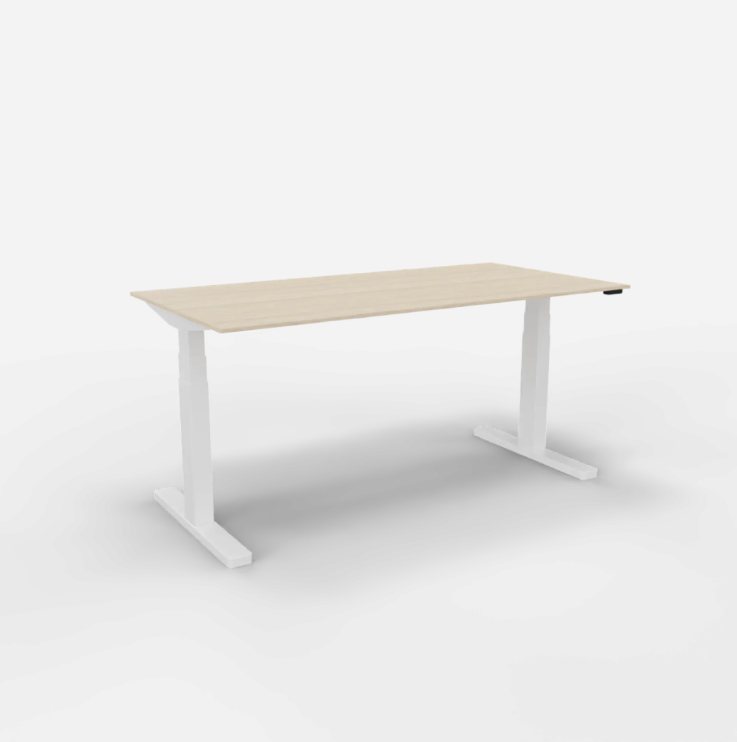E-Flex Sitz-Stehtisch 160x80 weiß/graueiche